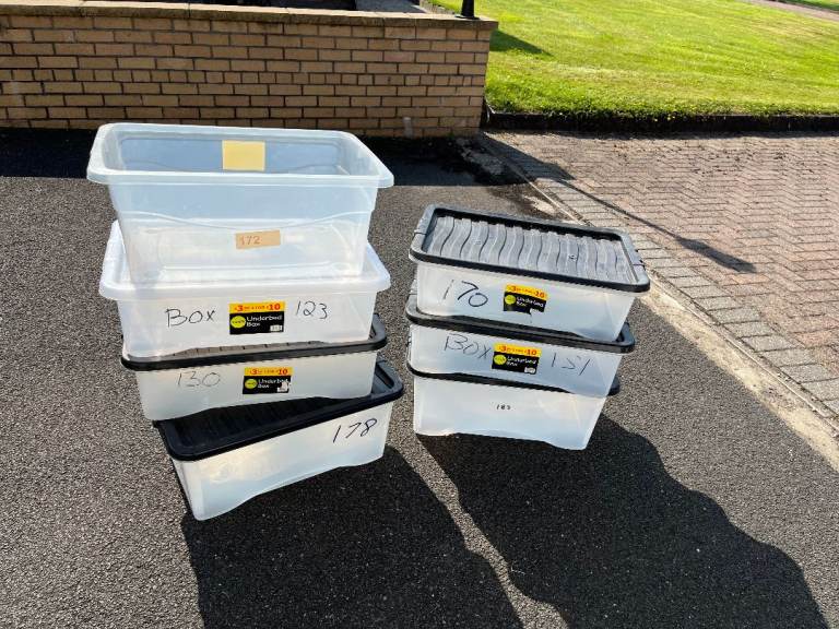 Store it Underbed Storage Boxes - Clear Plastic with Lids X7