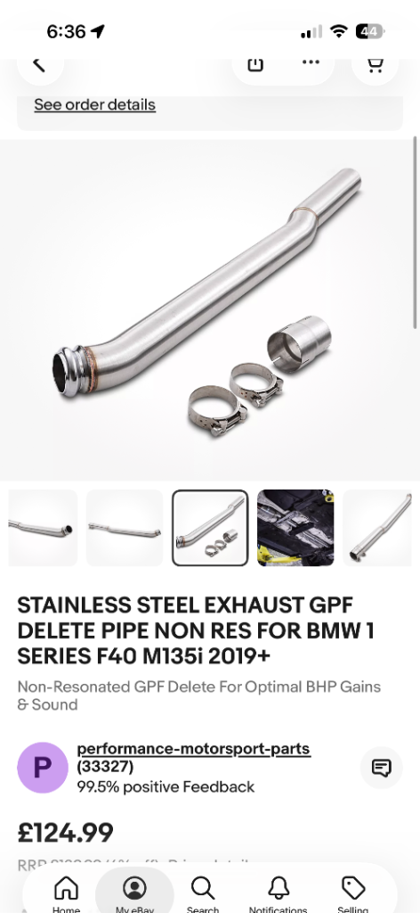 STAINLESS STEEL EXHAUST GPF DELETE PIPE NON RES FOR BMW 1 SERIES