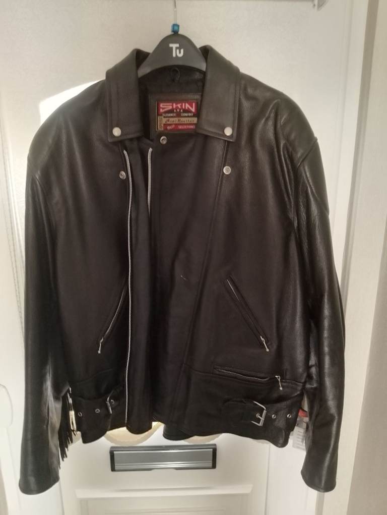 Leather motorcycle jacket
