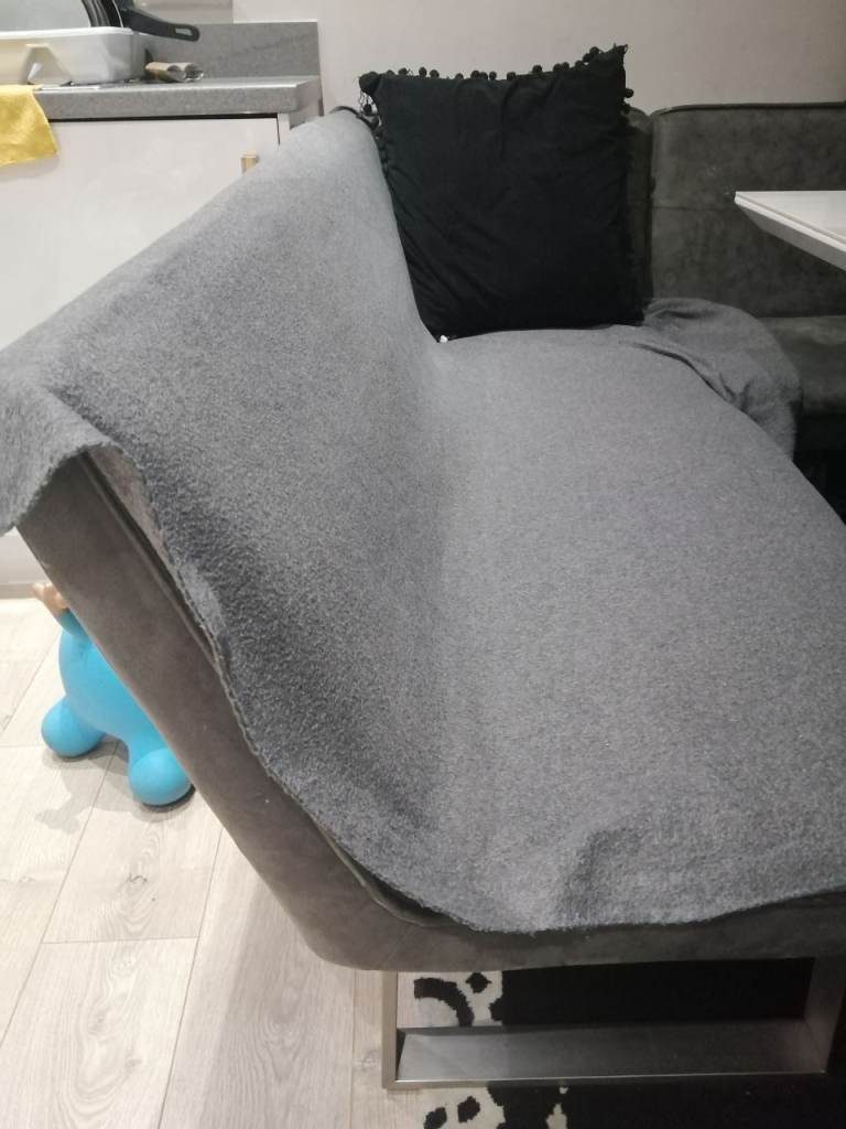 Table with corner chair, sofa and bench