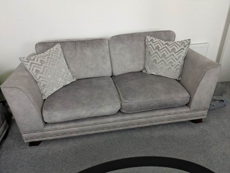 Two Grey Fabric Sofas – Excellent Condition