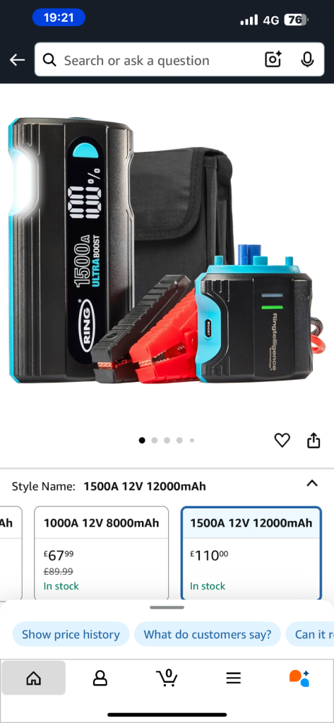 RING Ultraboost 1500Ah Car Battery Jump Starter Brand New unopened and unused