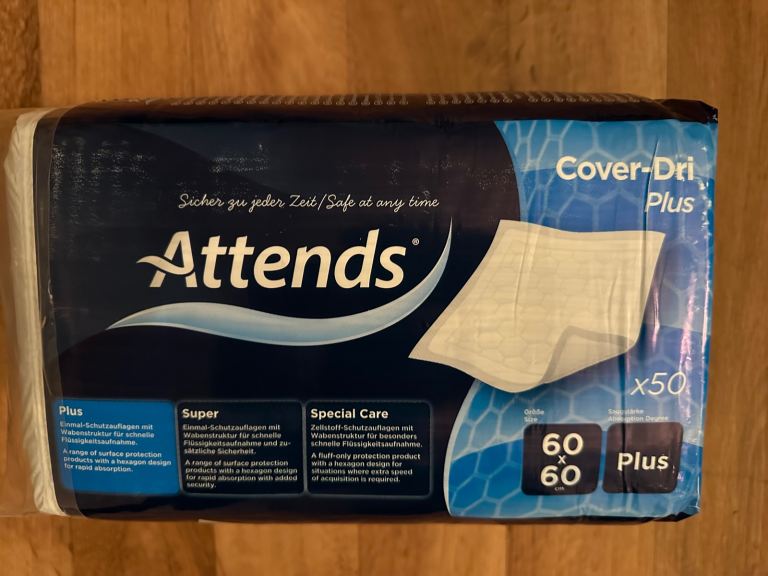 Attends Cover Dri Plus 60 x 60 - 3 Packs Of 50 Incontinence Bed Pads Protector