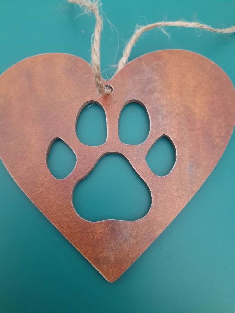 Heart-shaped Paw Print Hanging Decoration – As Good As New