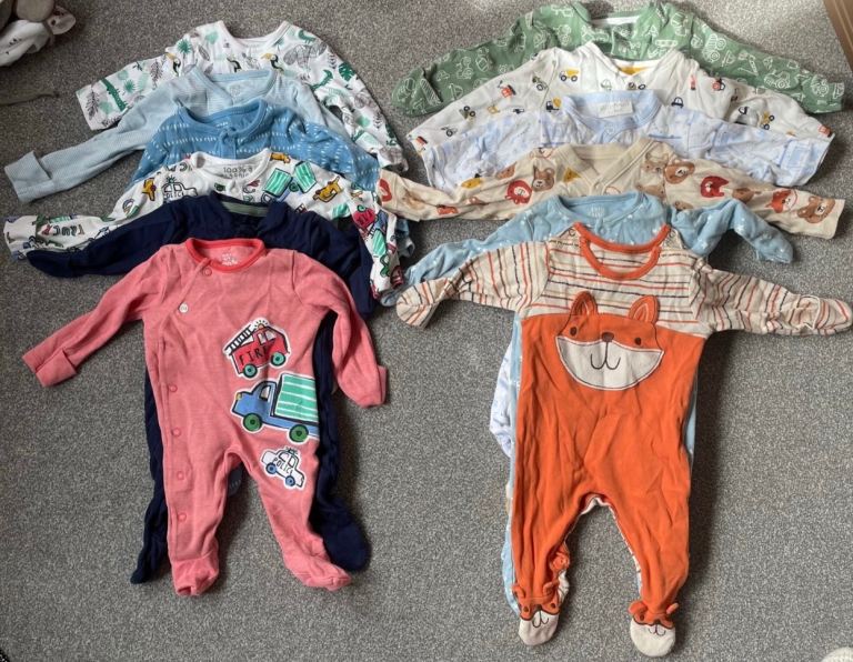 bundle of baby boy clothes Age 0-3months 