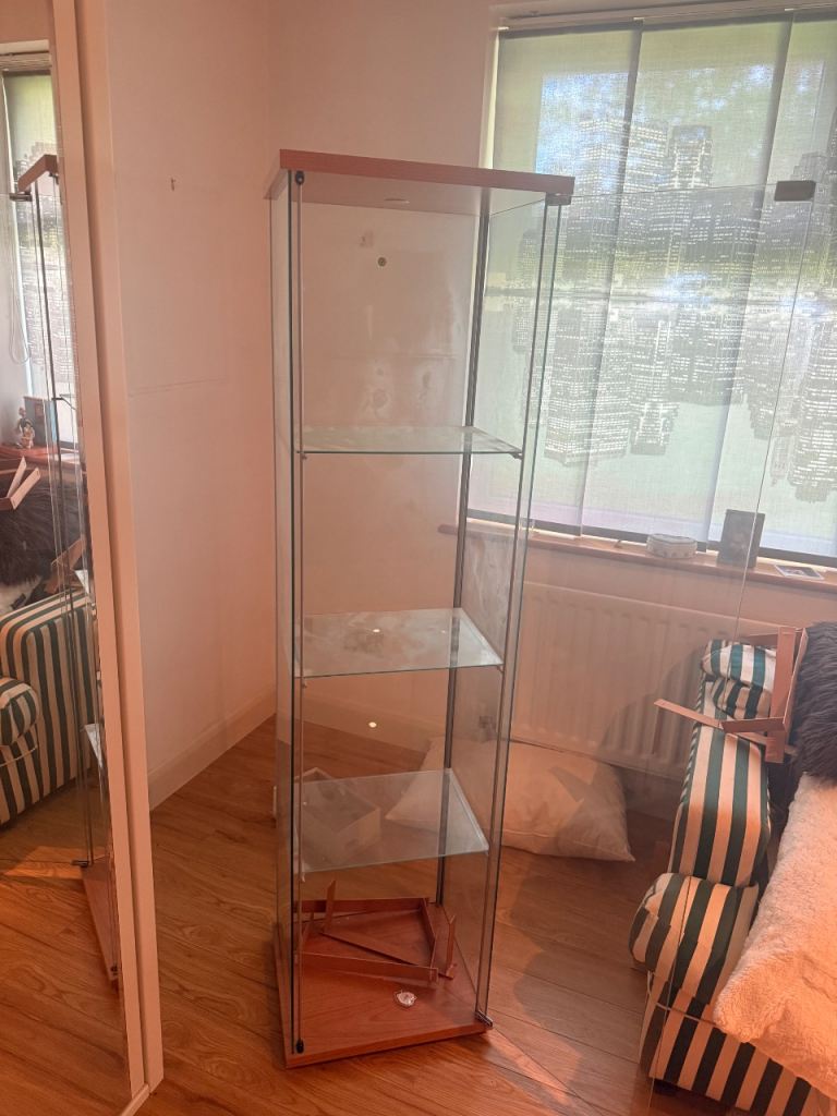 Glass and wooden cabinet
