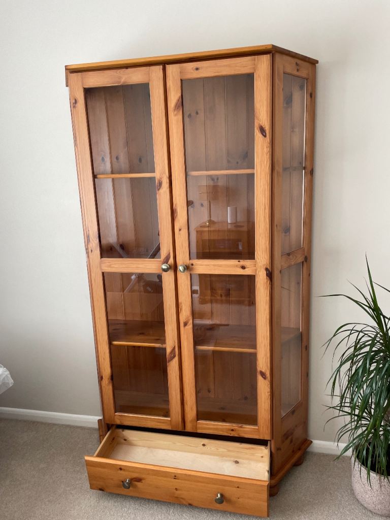 Pine Display Cabinet 