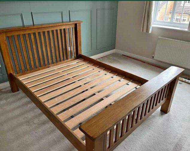 Double Bed With Mattress - Excellent Condition 