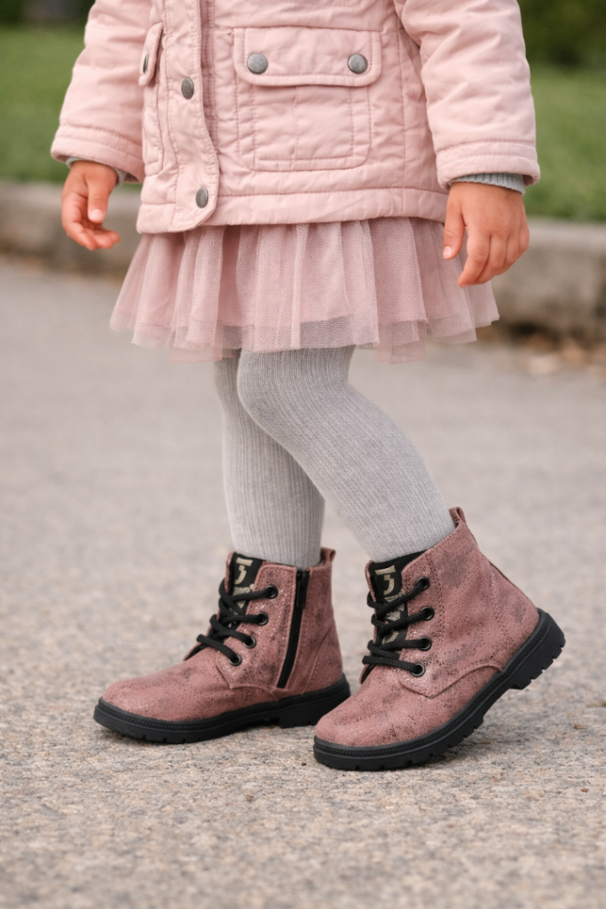 Toddler Girls Pink Ankle Boots Size 7 (EU 24) - Winter to Spring Boots - SJ