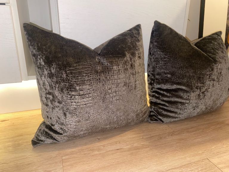 X2 croc print feather pillows 