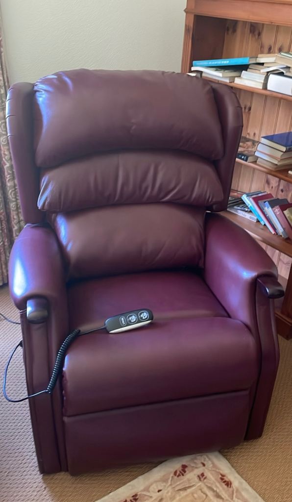 Celebrity Reclining Chair – Red Leather Powered Riser Recliner