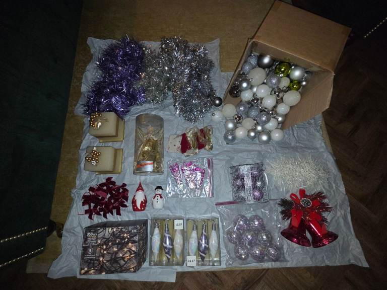 Assortment of Christmas decorations
