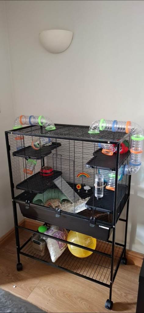 Large hamster cage on wheels