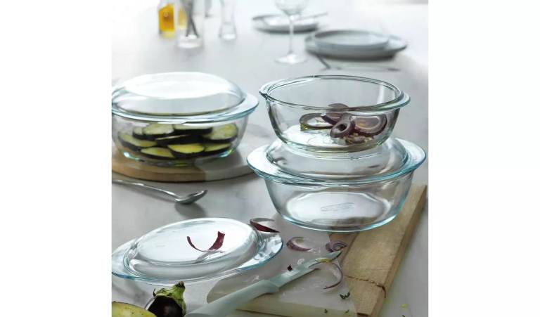 Pyrex 3 Piece Clear Casserole Set Brand New