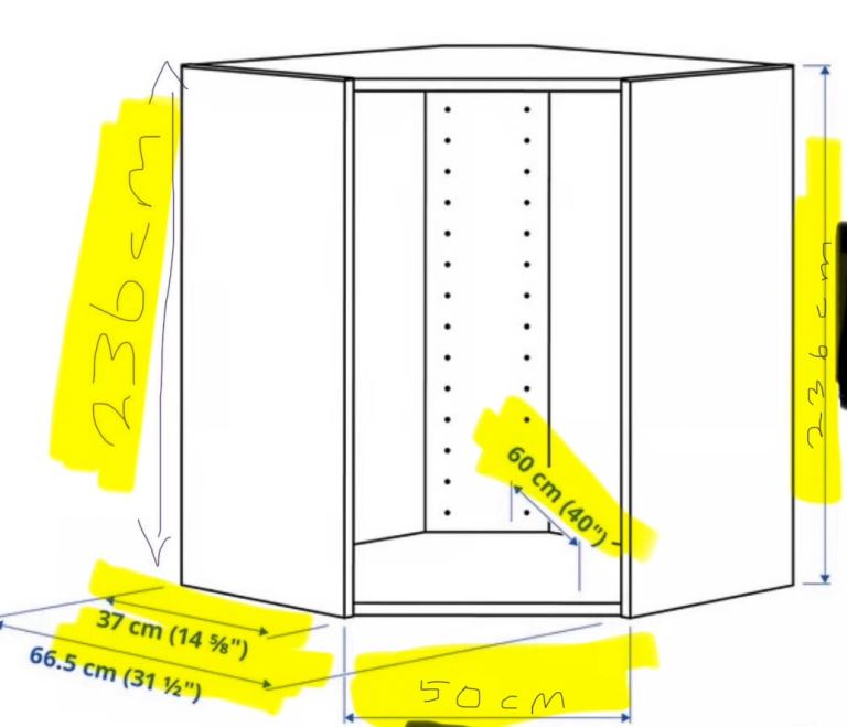Two Corner Wardrobes IKEA Pax White units with rails, shelving and hinges