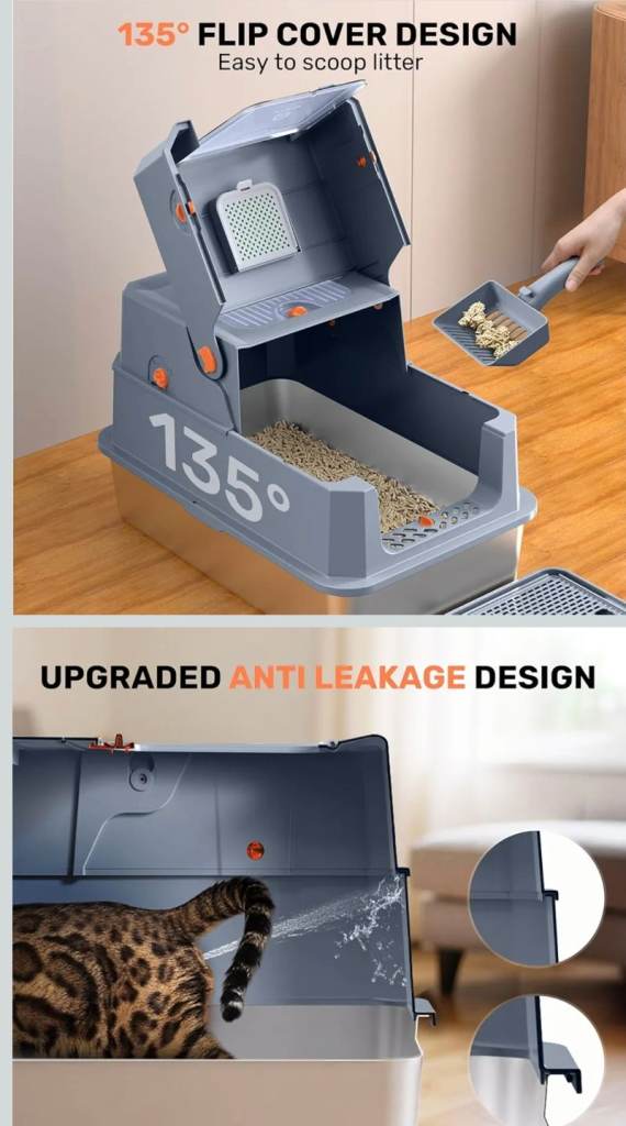 New cat litter tray box with anti odour
