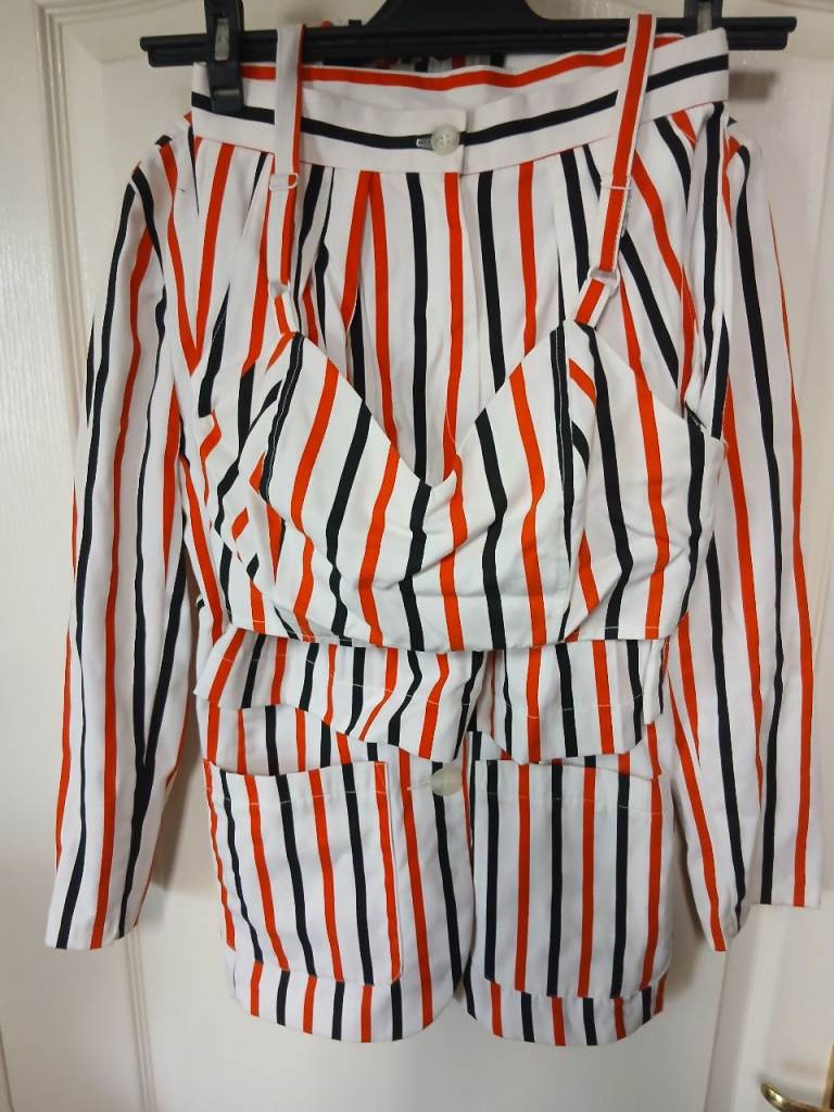 Striped Playsuit/Co-ord Set - Red, White & Blue, Size S