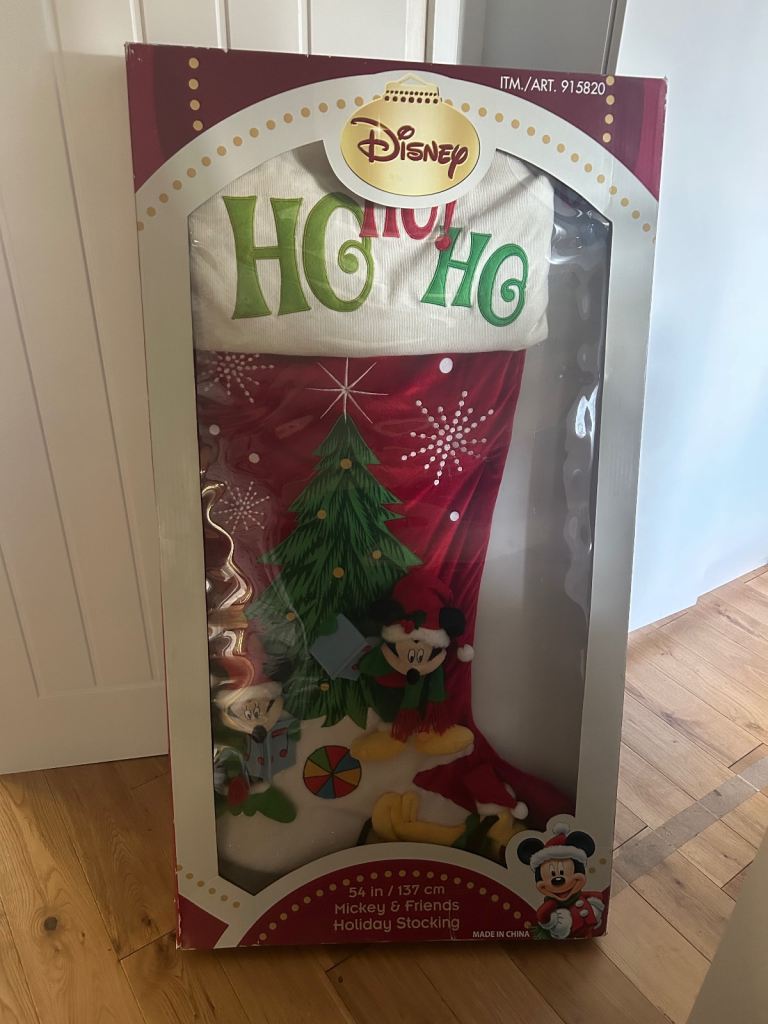 Brand new boxed Disney huge xl Mickey Mouse Christmas stocking