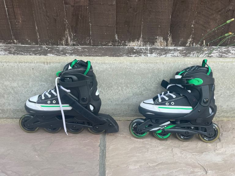 Crane Kids Black Inline Skates, UK Size 4-6.5 Adjustable