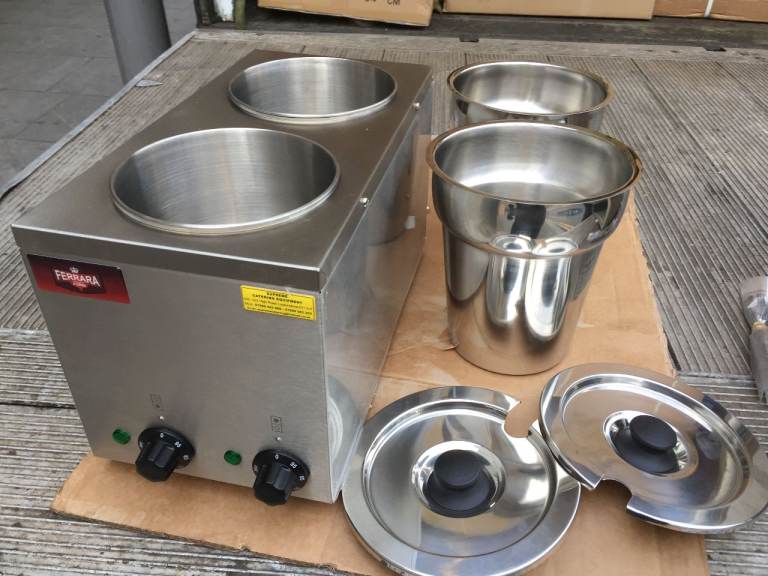 NEW TWIN BAIN MARIE  WET Stainless Steel, CATERING COMMERCIAL KITCHEN CAFE RESTAURANT KEBAB CHICKEN 