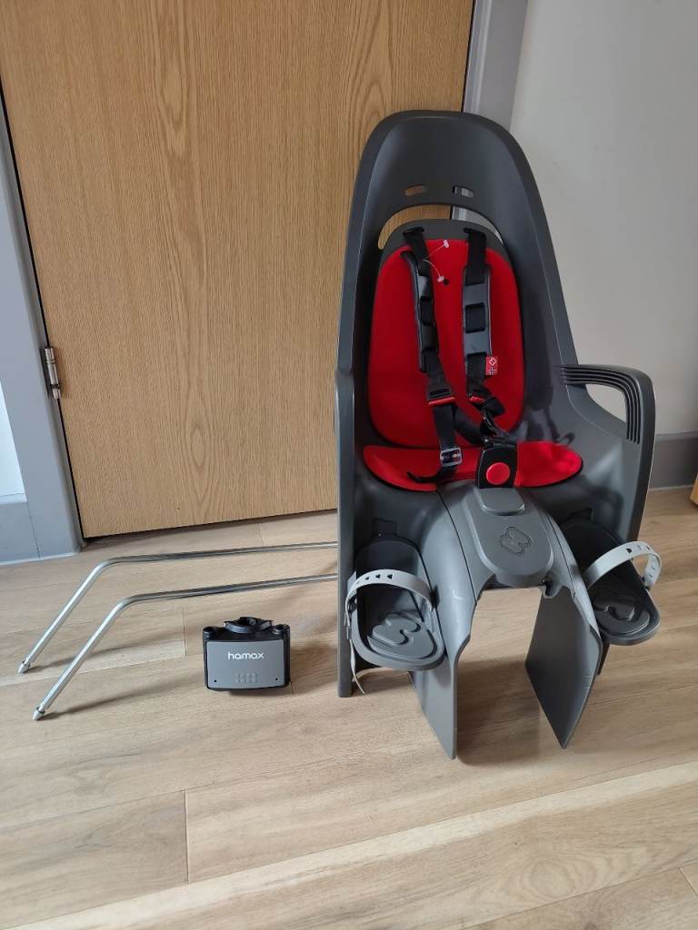 Hamax Zenith Child Bike Seat – Grey/Red, Only Used Once