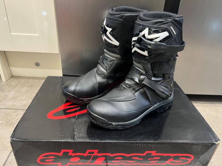 🏍️🛵 Alpinestars Belize Drystar Waterproof Motorcycle Motorbike Adventure Boots - Black UK9