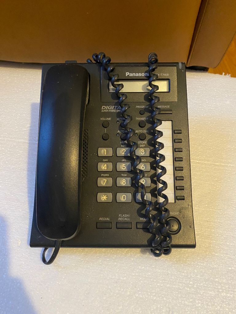 panasonic black corded phone kx-t7668uk-b