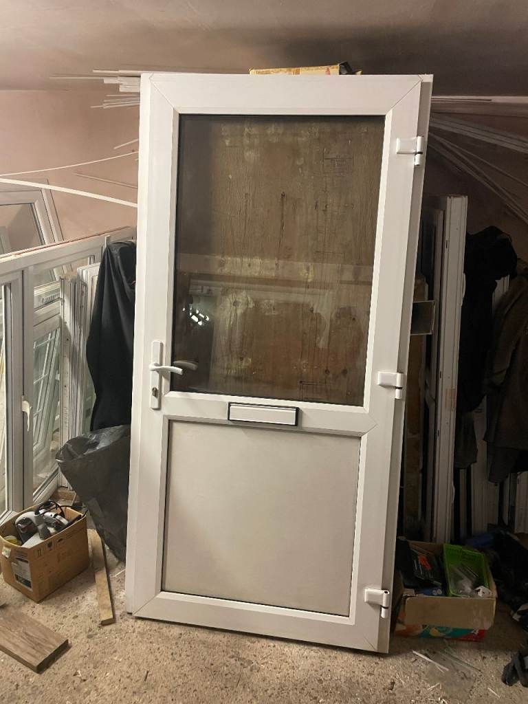 UPVC DOOR 205.5 x 102.5 cm - UPVC DOUBLE GLAZED DOOR **VERY WIDE** - CLEAR GLASS (REF: DX196)