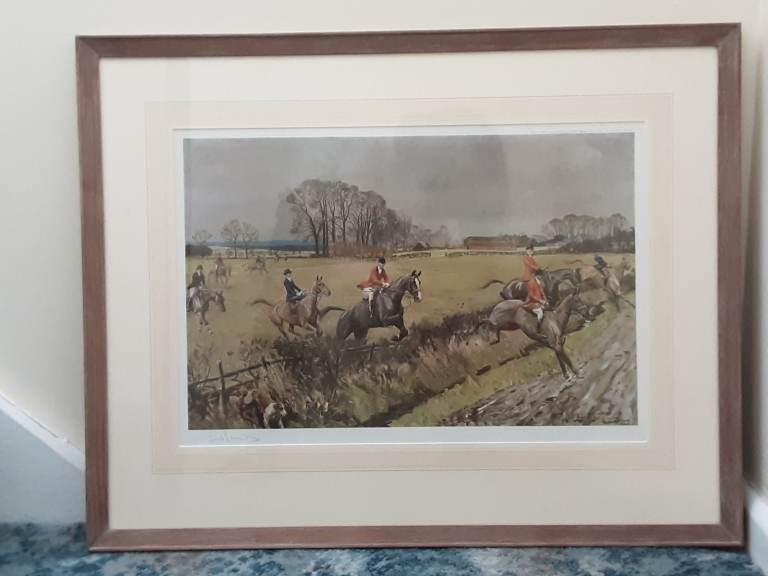 Horses Print signed in pencil by Lionel Dalhousie Roberton Edwards
