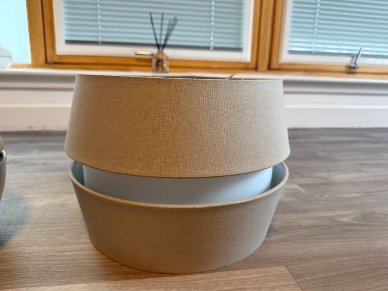 Colours Cassio light grey two tier cylinder light shades 