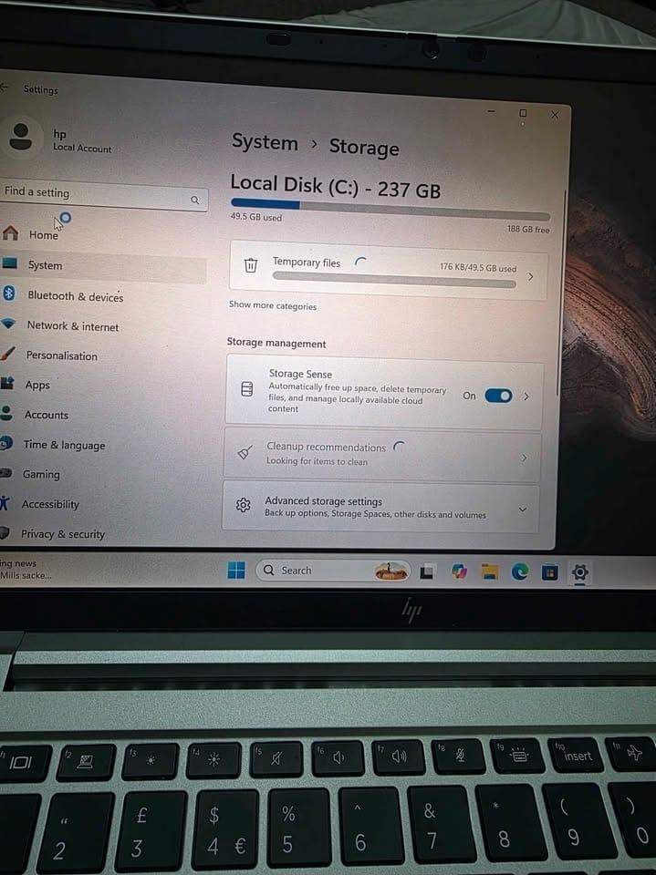 HP Laptop with 237GB Storage – Good Condition