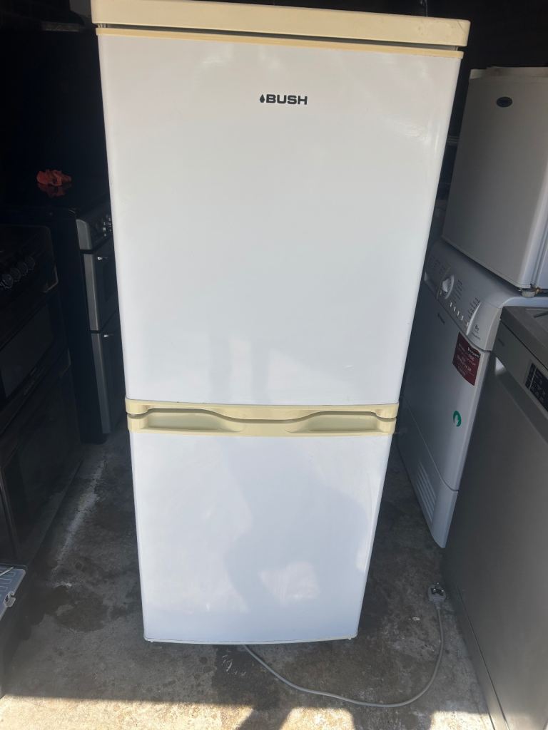 Bush Freestanding Fridge Freezer – White, Good Condition
