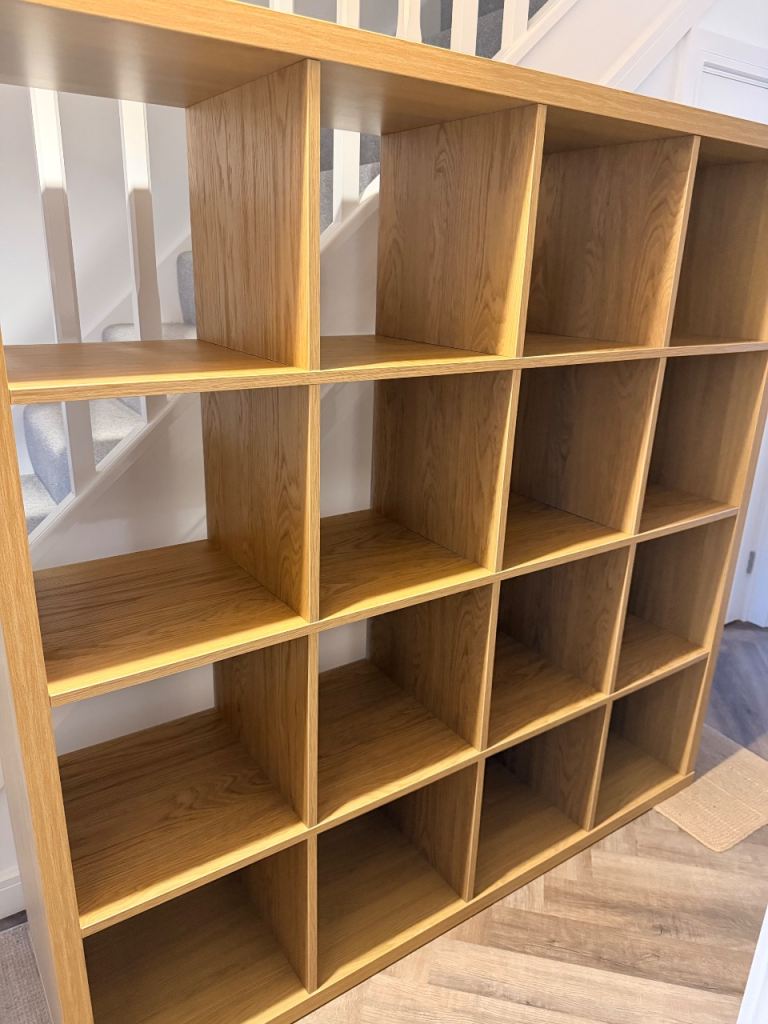 Large Wooden Cube Storage Unit - Brown, As Good As New