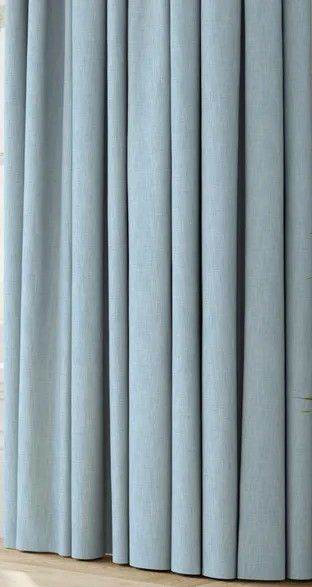 Static Caravan Curtain Set in Herringbone Soft Feel Sky Blue & Mustard Meadows or Home