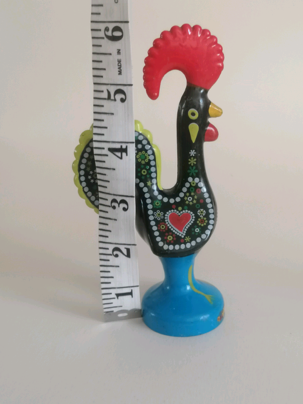 Traditional Portuguese wooden  Good Luck Rooster Galo de Barcelos. 