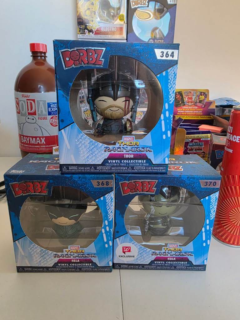 Funko Dorbz Thor Ragnarok Vinyl Collectibles - Thor, Hela, Hulk