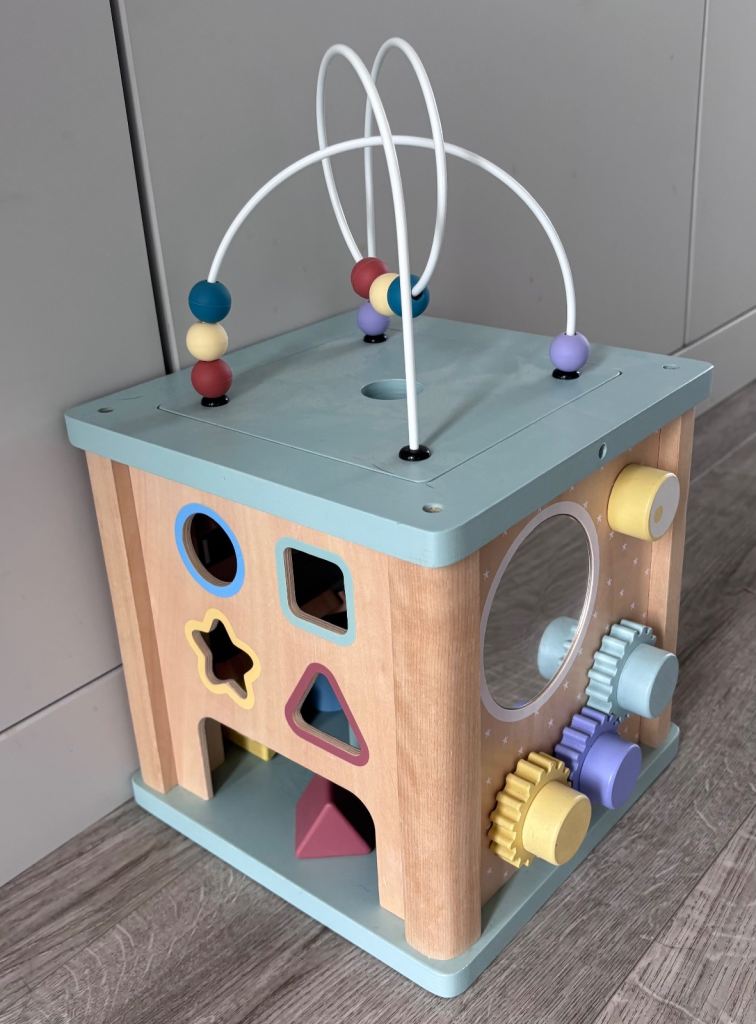 Wooden Activity Cube for Babies and Toddlers