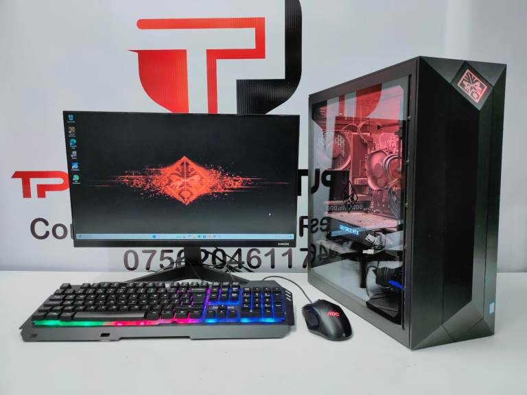 HP Omen Gaming Computer PC Setup with Monitor | Intel i7 | RTX 2070 | 2TB