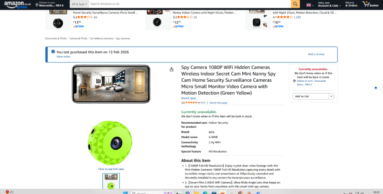 mini home spy cam for rooms. pickup only. NE4. not used. no idiots pls. 