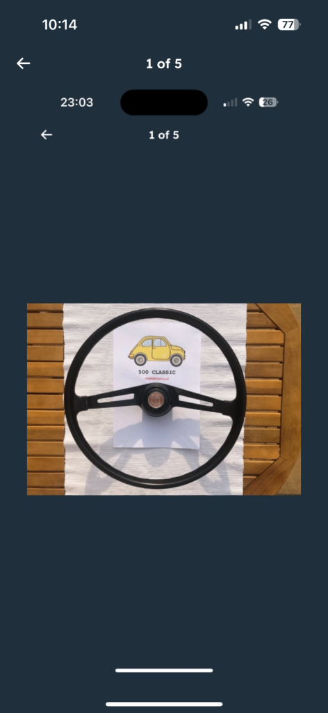 Steering wheel classic Fiat 500