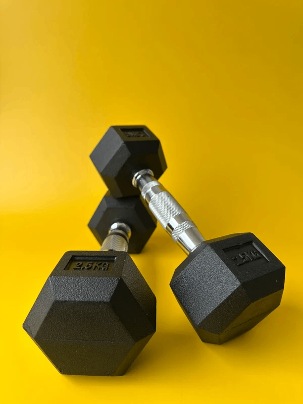 Pair of 2.5kg Dumbbells – Hexagonal, New