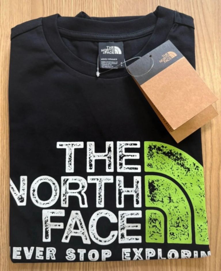 North Face Black T-Shirt with Green Logo – New with Tags - Size Small