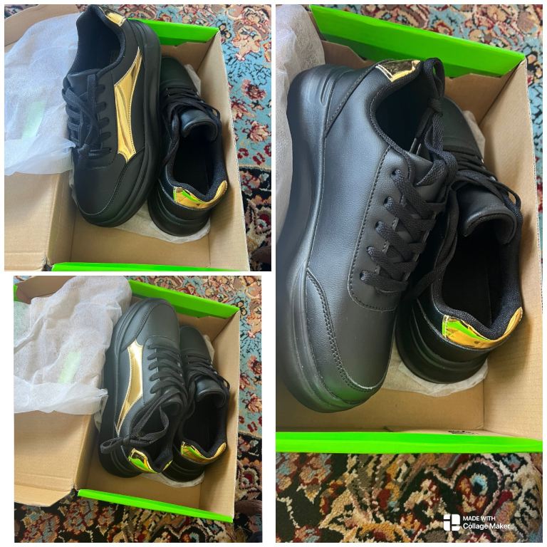 Brand New Black & Gold Trainers - Womens size 4