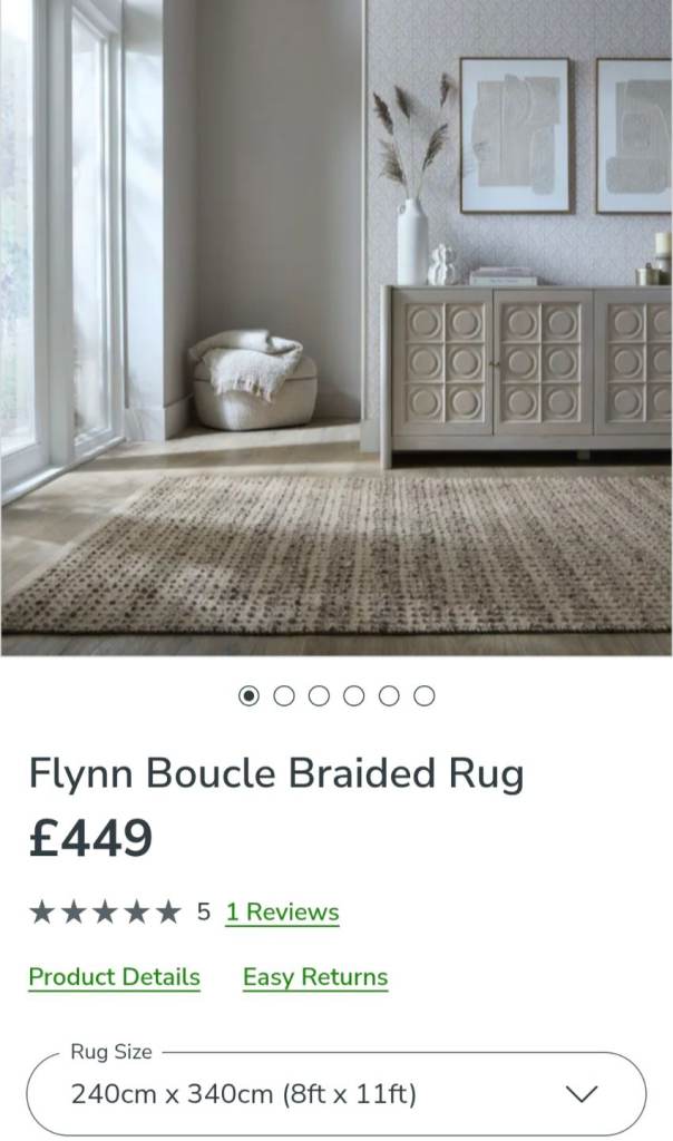 Flynn Boucle Braided Rug 240x340 Dunelm