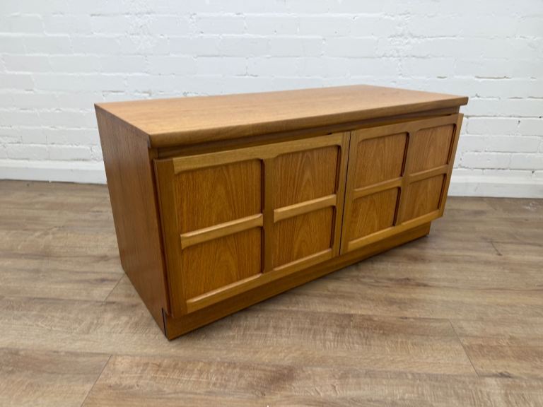 Teak mid century low Nathan sideboard cabinet 
