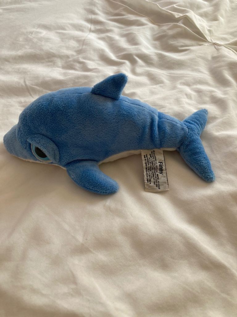 Finny Blue Dolphin Soft Toy – Good Condition