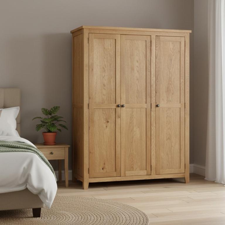Triple Oak Wardrobe