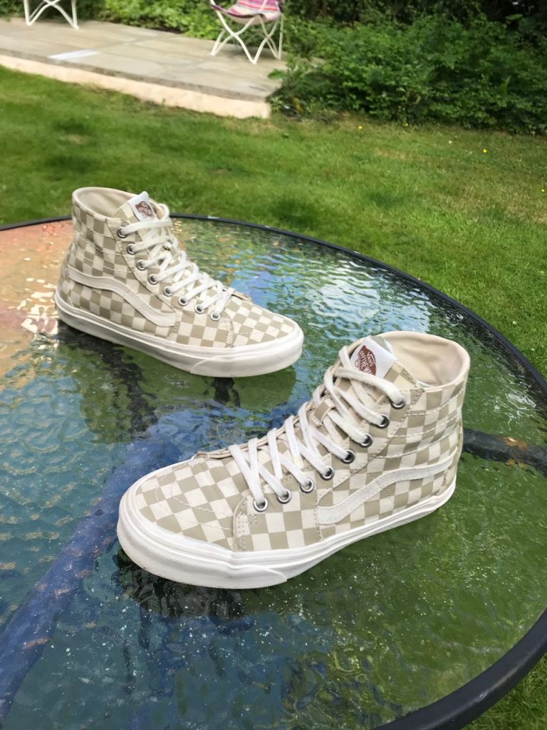 Rare Eco Theory Organic Cotton Vans Brown Check Womens 5.5 UK