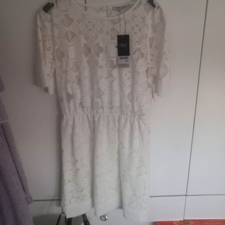 New Next White Lace Dress – Size UK 10, Tags On