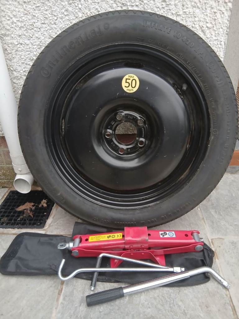 Space saving spare wheel and accessories 